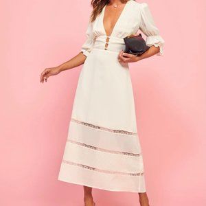 Reformation White Midi Dress